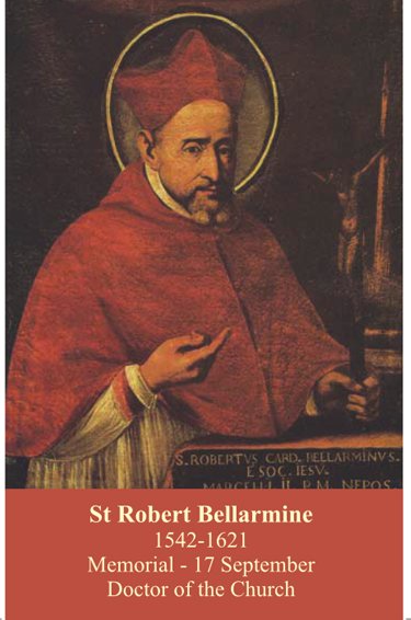 SEPTEMBER 17th: St. Robert Bellarmine Prayer Card ***BUYONEGETONEFREE***